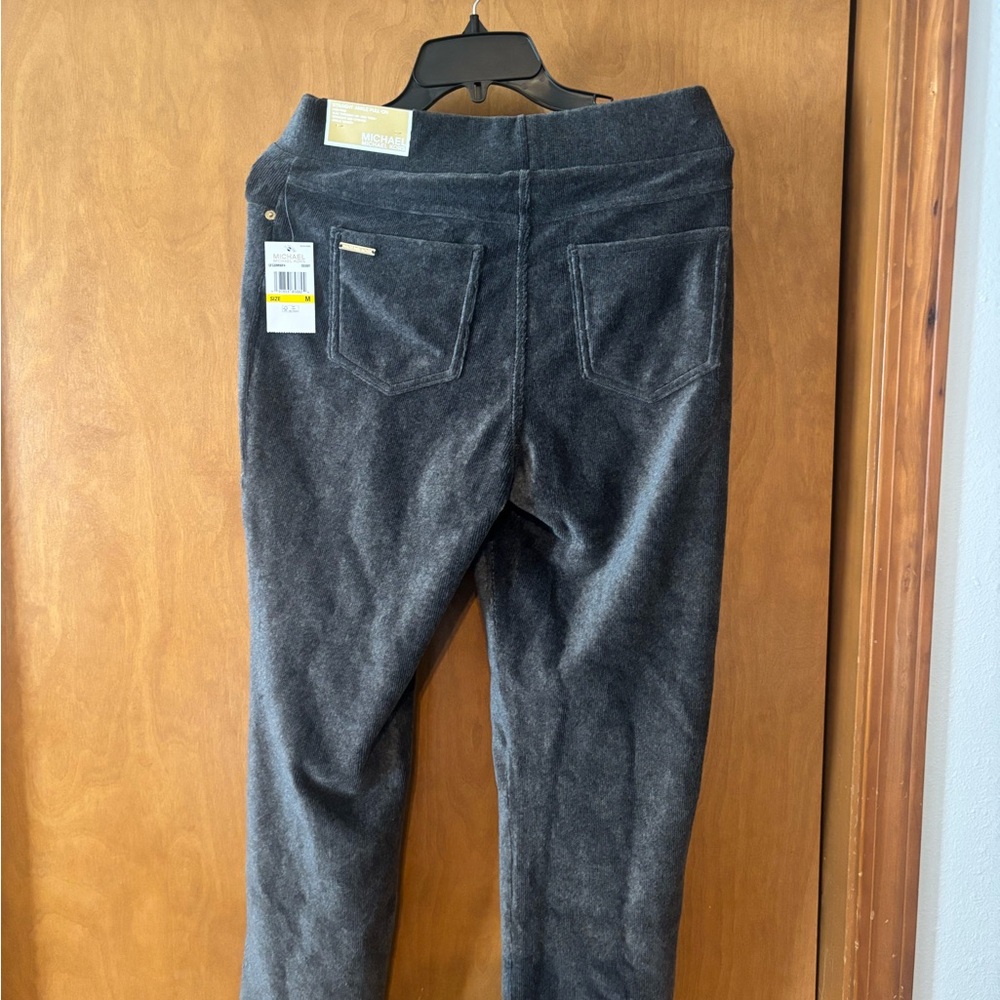Michael Michael Kors Gray Corduroy Straight Ankle Pull-On Pants, High-Rise NWT - Picture 8 of 10